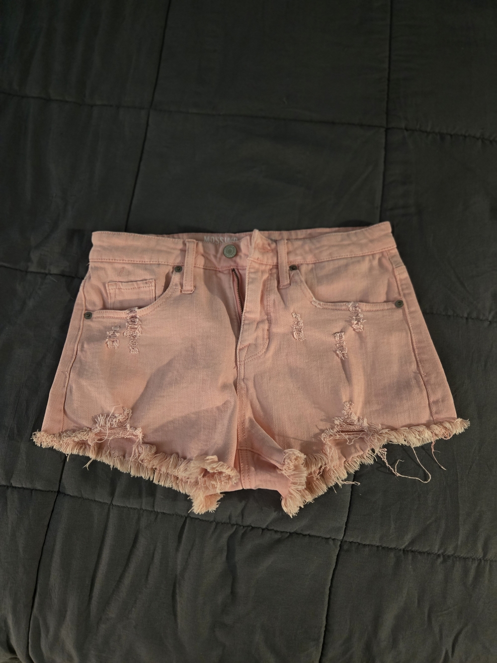 Mossimo Supply Co. Pink Distressed Frayed Hem Denim Shorts